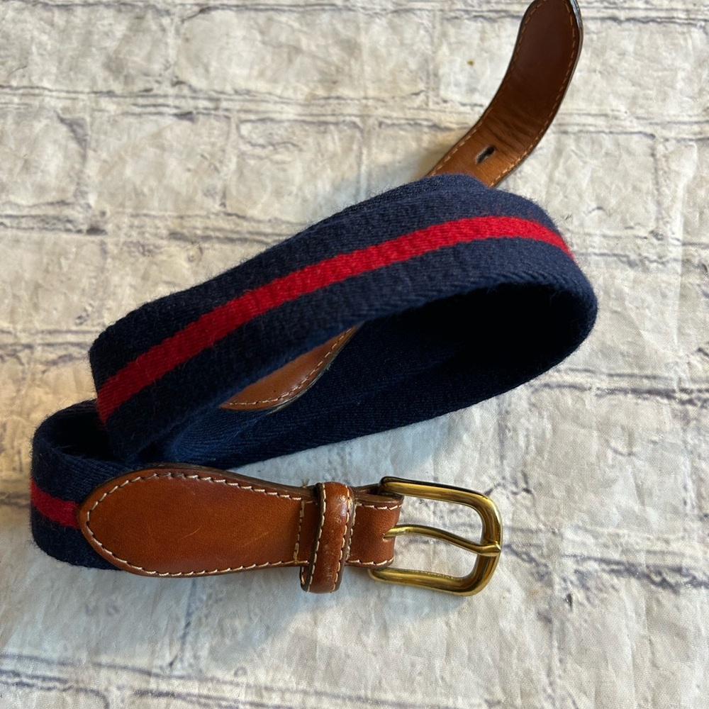Vintage Navy and Red Men's Belt